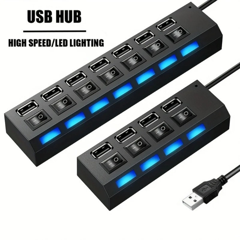 USB 2.0 Hub 4/7 Port Splitter  - Laptop Accessories For Programmers recension och pris