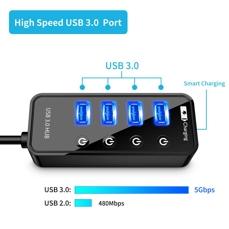 USB HUB 3.0 4 7 Port Smart Pho - Laptop Accessories For Programmers recension och pris