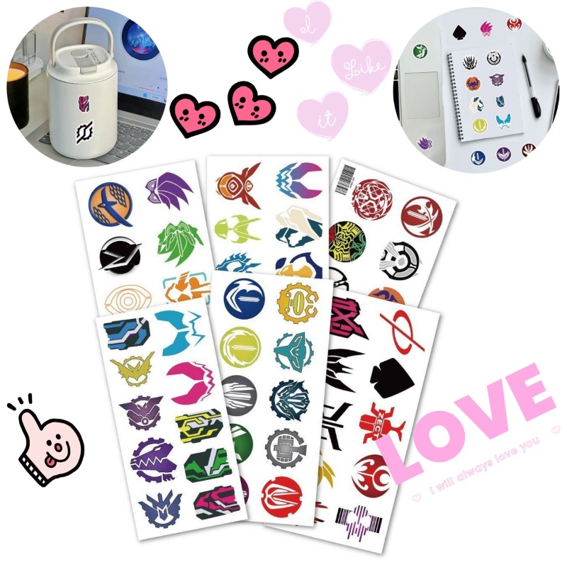 60 Sheets Kamen Rider Logo Sti - Laptop Accessories Stickers recension och pris